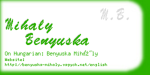 mihaly benyuska business card